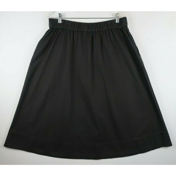 EVERLANE Black The Easy Chino Cotton Stretch 2 Pockets A Line Twill Skirt XL - Picture 4 of 7